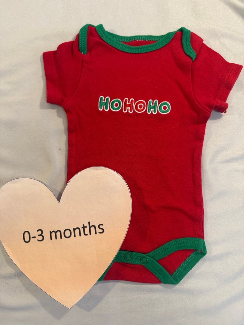 Festive Red and Green Short Sleeve One Piece with HoHoHo Design